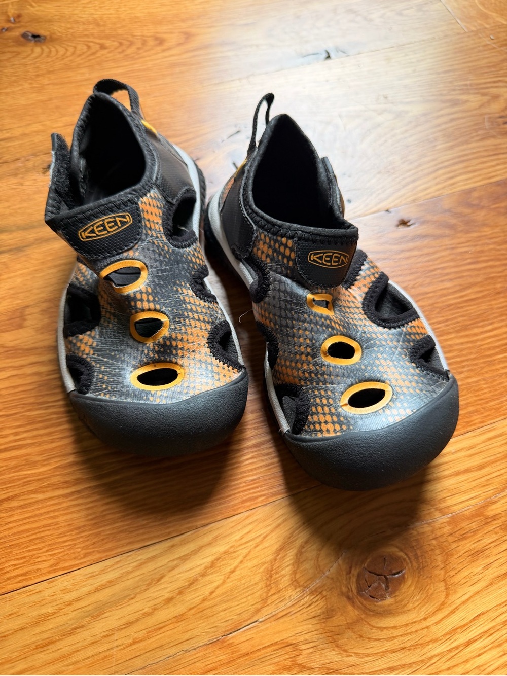 Keen Kids Black and Orange Water Shoes 9T